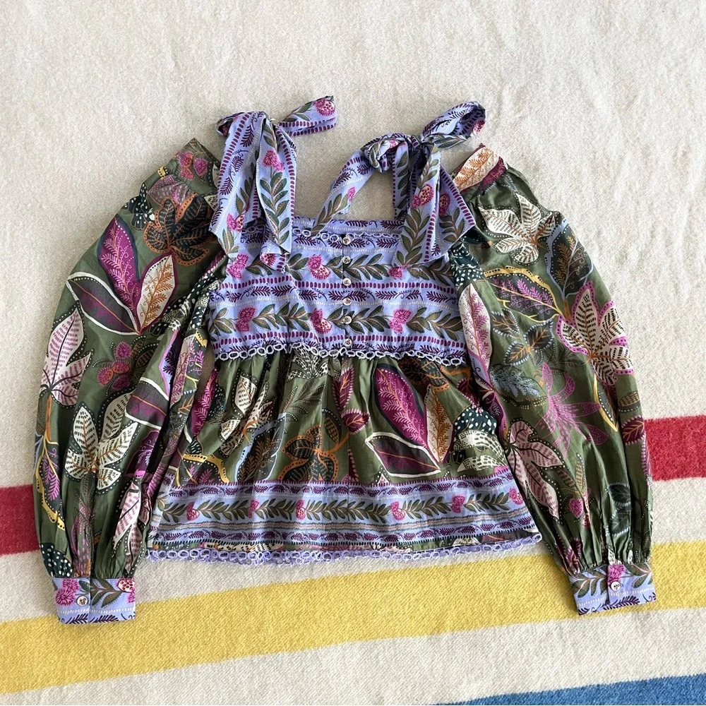 Farm Rio The Green Wild Jungle Blouse